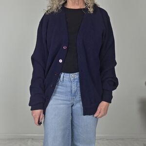 Vintage Lord Jeff Navy Cardigan
